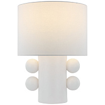 Tiglia Low Table Lamp гипсовый белый с льняным абажуром