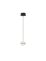 Matt Black Aluminium Brass Gold Steel, Alabaster Glass & Clear Acrylic LED 9Watt 220-240Volt 398Lm IP20 3000K D:14 H:200 cm