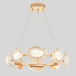 FELICIDAD SP64W LED Crystal Lux FELICIDAD двухъярусная люстра с крупными овальными кристаллами и золотыми деталями