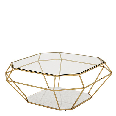 109113 Coffee Table Asscher gold finish кофейная карта Eichholtz