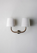 Dark Cane with Antiqued Brass shown with 5 1/2 Fez in Natural Linen with Cream Card lining