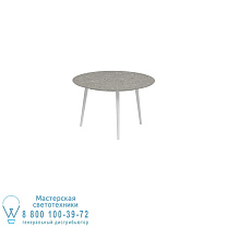 ОБЕДЕННЫЙ СТОЛ STYLETTO STANDARD Ø 120 СМ, АЛЮМИНИЕВЫЕ НОЖКИ, БЕЛАЯ КЕРАМИЧЕСКАЯ СТОЛЕШНЯ CEPPO DOLOMITICA Royal Botania
