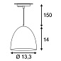 143991 SLV 1PHASE-TRACK, PARA CONE 14 светильник подвесной 35W, белый/золото