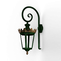 Louvre N° 2; one-piece clear glass Built-in LED 2700°K warm white 13W; British green