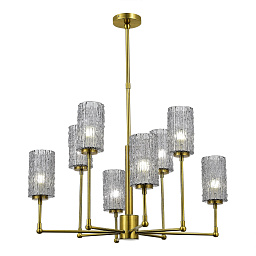 SL1240.303.08 ST-Luce Gacollo люстра на штанге с несколькими стеклянными плафонами и латунным каркасом