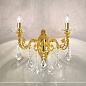 Kolarz CONTARINI CRYSTAL 1299.62.3.SpT настенный светильник золото 24 карата ширина 48cm высота 45cm 2 лампы e14 — фото 1
