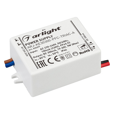 028277 Arlight LED драйвер ARJ-KE30300-PFC-TRIAC-A (9W, 300mA)