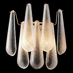 FONTAIN AP2 GOLD Crystal Lux FONTAIN двухрожковое настенное бра с плафонами из гофрированного стекла цвета шампань
