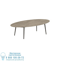 НИЗКИЙ ОБЕДЕННЫЙ СТОЛ STYLETTO 250X130CM АЛЮМИНИЕВЫЕ НОЖКИ БРОНЗОВАЯ КЕРАМИЧЕСКАЯ СТОЛЕШНИЦА TERRA SABBIA Royal Botania