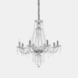 168777 Ideal lux Amadeus подвесная люстра с множеством прозрачных элементов в классическом стиле