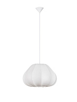 White Artificial Silk Sandy White Steel Base & Fabric Cable LED E27 1x12Watt 100-240Volt IP20 Bulb Excluded D:50 H:236 cm