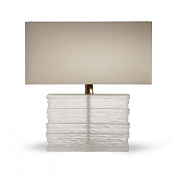 Crystal Strata Lamp Clear with Antiqued Brass collar Porta Romana