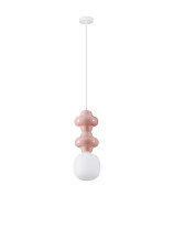 Pink Ceramic & Opal Glass Matt White Metal Base LED E14 1x5Watt 220-240Volt IP20 Bulb Excluded D:18 H:215 cm