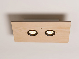 6708 - 6709 Milan Iluminacion Equal встраиваемый потолочный светильник с двумя прямоугольными прожекторами в деревянной панели