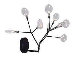 EVITA AP9 BLACK/TRANSPARENT Crystal Lux EVITA настенное бра с декоративными стеклянными элементами на чёрной металлической основе