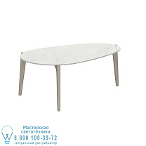 СТОЛИК TEA TIME 100X60CM H40 ПЕСОЧНАЯ КЕРАМИКА BIANCO STATUARIO Royal Botania