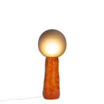 Kokeshi Medium, дымчато-серое матированное стекло, терракотовое керамическое основание