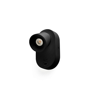 настольная лампа с USB и цоколем GU10 чёрная