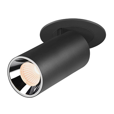 1006923 SLV NUMINOS® PROJECTOR S светильник встраиваемый 250мА 8.6Вт с LED 2700K, 690лм, 20°, черный/хром