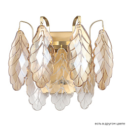 TREVI AP2 BRASS Crystal Lux TREVI настенное бра с подвесными стеклянными элементами в форме перьев золотого цвета