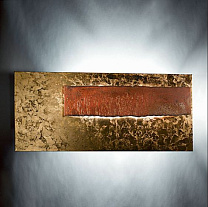 PIASTRA LAMP. PARETE 160X20 45W 3000K FOGLIA  ORO-RUGGINE