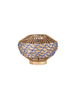 Natural Water Hyacinth Natural Blue Rope & Wood Base LED E27 1x12Watt 100-240Volt IP20 Bulb Excluded Cable Length: 130 cm D:31 H:24 cm