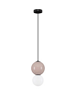 Mocha Porcelain & Glossy Opal Glass Matt Black Metal Base LED 6Watt 220-240Volt 360Lm IP20 3000K D:18 H:239 cm