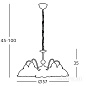 Kolarz NONNA 731.85.100 люстра состаренная латунь ø57cm высота 35cm мин. высота 45cm макс. высота 100cm 5 ламп e27