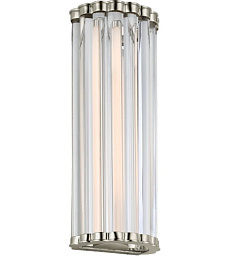 CHD2925PN-CG Visual Comfort Kean настенное бра с вертикальными стеклянными трубками и никелевым основанием