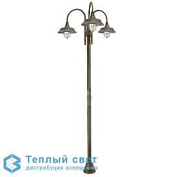 3342 Moretti Luce Atelier садовый фонарь на высокой стойке с двойными рожками и колпаками