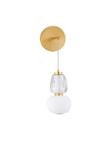 Triac Dimmable Clear & Opal Glass Platinum Gold Metal Base LED 18 Watt 220-240 Volt 1170Lm 3000K IP20 D:22 H: 62 cm