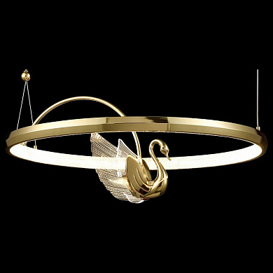 подвесная люстра с кольцом и декоративными крыльями лебедя