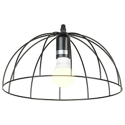 GRLSP-8213 Lussole Lattice 1 подвесной светильник с открытым абажуром из металлических прутьев черного оттенка