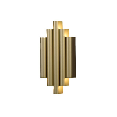 настенный светильник с вертикальными ламелями, корпус золотистый
