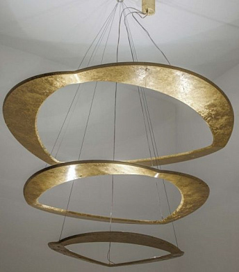 Diadema Icone Трёхрожковый подвес Wavy, Round золотой i-c-0557