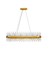 Satin Gold Metal Clear Crystal LED G9 28x5 Watt 100-240 Volt IP20 Bulb Excluded L: 120 W: 36 H: 120 cm Crystal: 78 pcs