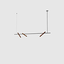 esprit pendant triple 1600 black, brushed bronze lamphead