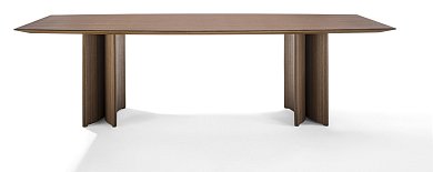 Обеденный стол Alan Porada бочкообразный с деревянной столешницей