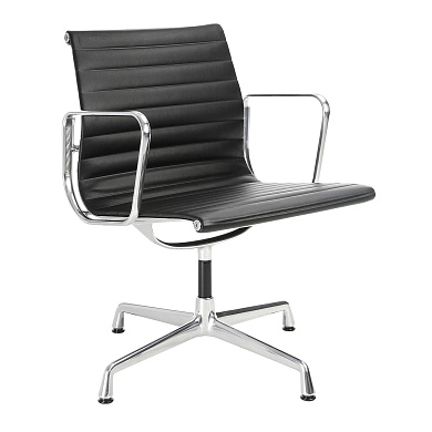 4055737121852 Aluminium Vitra Офисное кресло на крестовине с подлокотниками обивка черная хромированный каркас