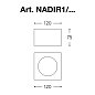 Потолочный спот Nadir Aldo Bernardi, квадратный 12×12 см, GX53, цемент, цемент серый NADIR1/C — фото 1
