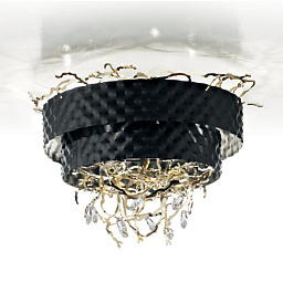 463/8PF Black leaf / Light gold IDL Groovy потолочный светильник с восьмью плафонами цвета черного и золота