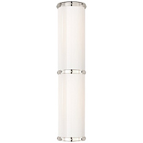 Bleeker Double Bath Sconce полированный никель с белым стеклом