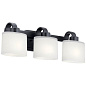 24 Inch 3 Light Vanity Light with Etched Glass Black настенный светильник 37514 Kichler — фото 1
