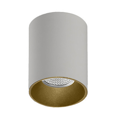 потолочный светильник цилиндрической формы с трубчатым рассеивателем, бело-золотой