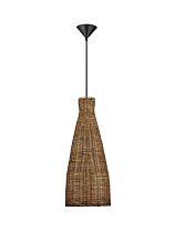 Brown Rattan Sandy Black Steel Base & Fabric Cable LED E27 1x12Watt 100-240Volt IP20 Bulb Excluded D:19.5 H:243 cm