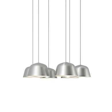 Ambit Pendant Cluster подвесной светильник Muuto White / Brushed Aluminum AMBCL25A0107