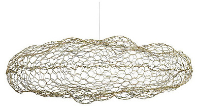 подвесной светильник с кружевным плафоном золотой