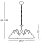 Kolarz NONNA 731.85.110 люстра состаренная латунь ø57cm высота 35cm мин. высота 45cm макс. высота 100cm 5 ламп e27