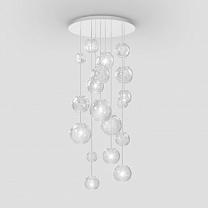 Подвесной светильник OTO R60 из хрустального полосатого стекла, глянцевый белый G9 CE