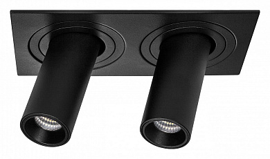 двойной встраиваемый потолочный светильник черный